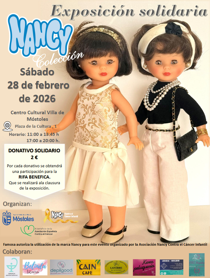 Llega a Móstoles una exposición solidaria con cerca de 200 muñecas Nancy contra el cáncer infantil