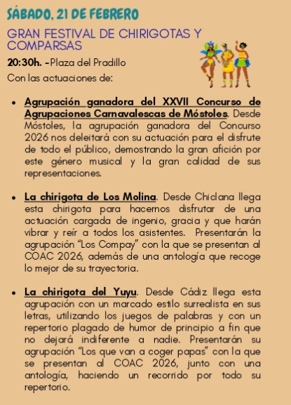 Qué hacer este fin de semana en Móstoles: Miguel Lago en el Festival de Comedia, fin del Carnaval y mucho más