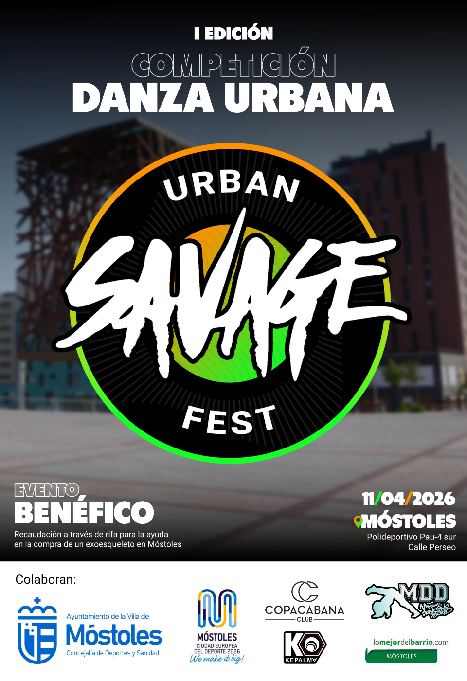 El PAU-4 se prepara el I Urban Savage Fest: Móstoles tendrá un festival solidario de danza urbana