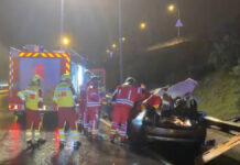 Ocurrió en el kilómetro 12 de la M-506. Un fallecido y tres heridos de gravedad tras volcar su coche en un accidente muy cerca de Móstoles