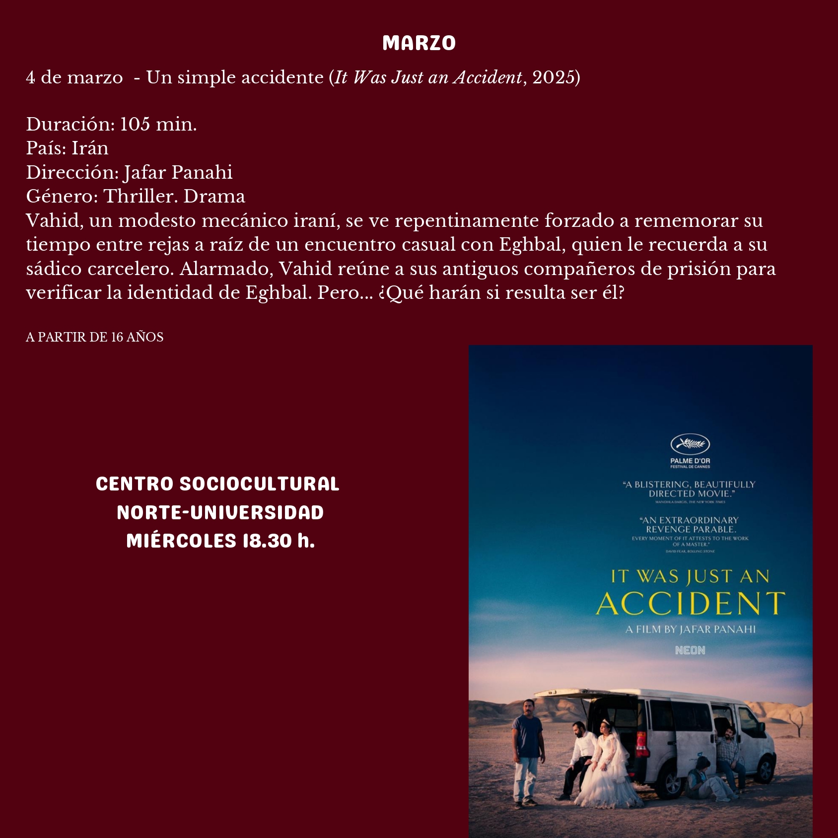 El mejor cine internacional llega a Móstoles otro mes más de forma gratuita