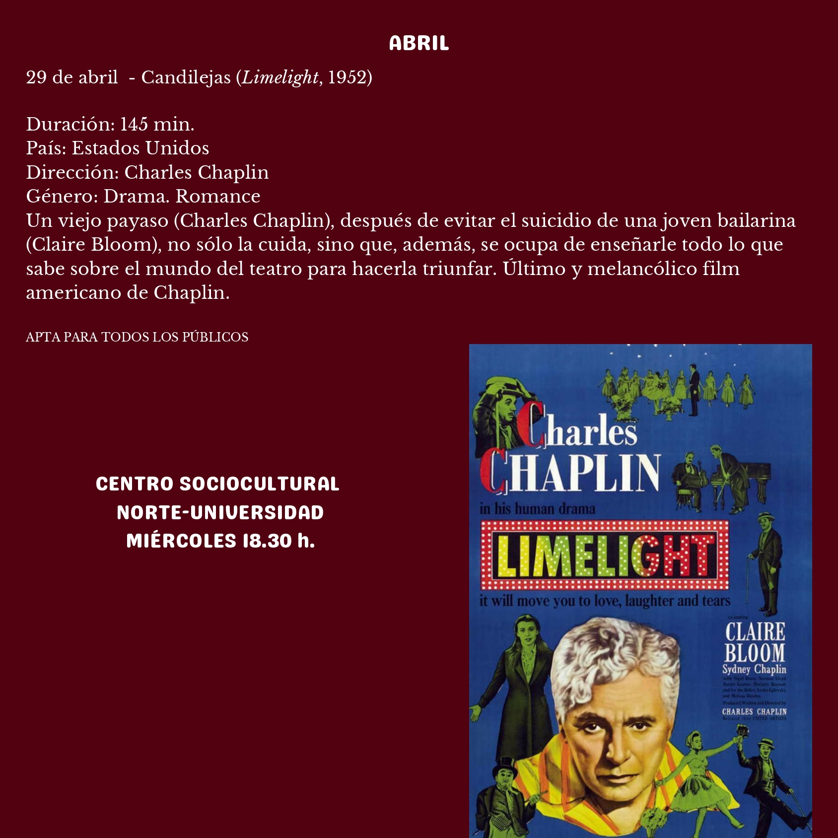 Cine en versión original gratis en Móstoles a partir del mes de abril