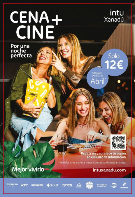 Cena y cine premium por solo 12 euros a unos minutos de Móstoles: intu Xanadú anuncia un ofertón para abril