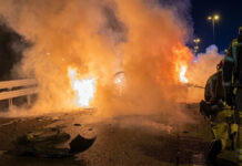 El incendio de un vehículo en la M-50 provoca retenciones de tráfico a la altura de Móstoles