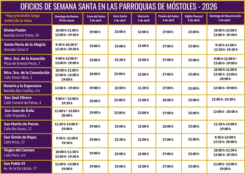La Procesión de la Noche llega a Móstoles: la agenda del día del Jueves Santo