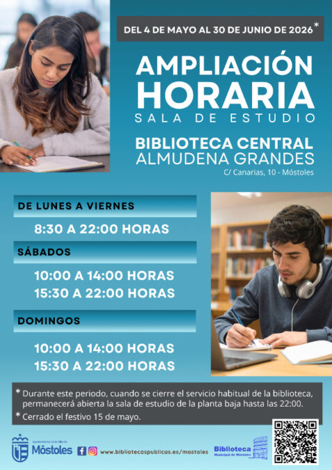 Cambios en las bibliotecas de Móstoles: consulta los nuevos horarios especiales para estudiar en la ciudad