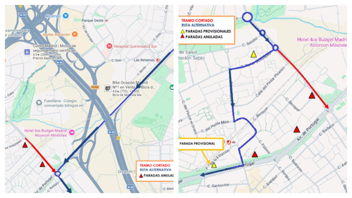 Diez líneas afectadas: cambio de ruta en los autobuses por las obras en la avenida alcalde de Móstoles