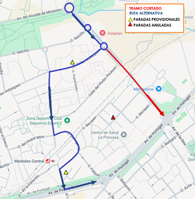 Diez líneas afectadas: cambio de ruta en los autobuses por las obras en la avenida alcalde de Móstoles
