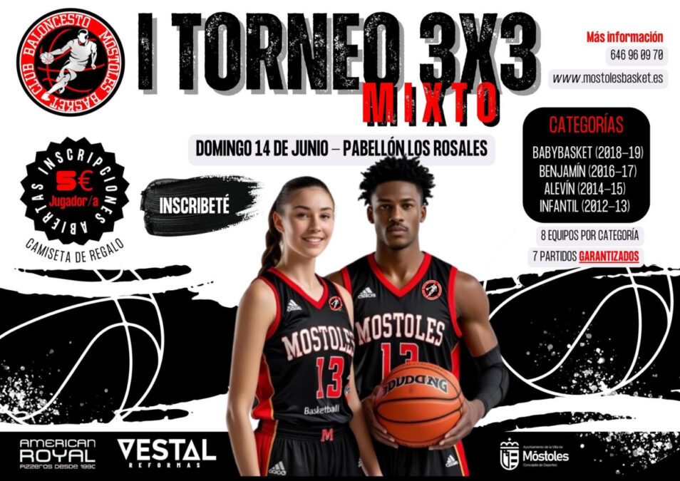 El mejor baloncesto llega a Móstoles en junio: I torneo 3x3 mixto por solo 5 euros 
