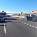 Dos heridos y cuatro vehículos afectados en un accidente en la M-50 muy cerca de Móstoles