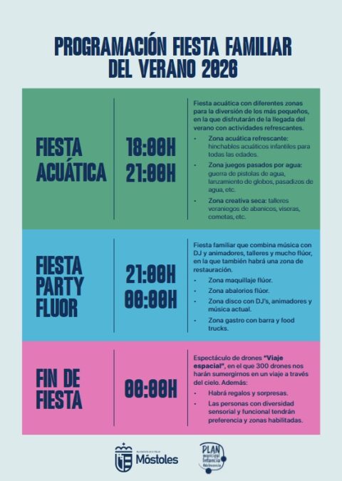 Móstoles se prepara para la llegada del verano: fiesta acuática, drones y una party flour este viernes