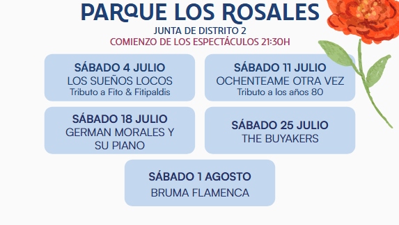 Los espectáculos de Verbena regresan a Móstoles: tributos a Fito & Fitipaldis, Sabina, Isabel Pantoja y más