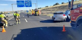 Dos heridos y cuatro vehículos afectados en un accidente en la M-50 muy cerca de Móstoles Dos heridos y cuatro vehículos afectados en un accidente en la M-50 muy cerca de Móstoles