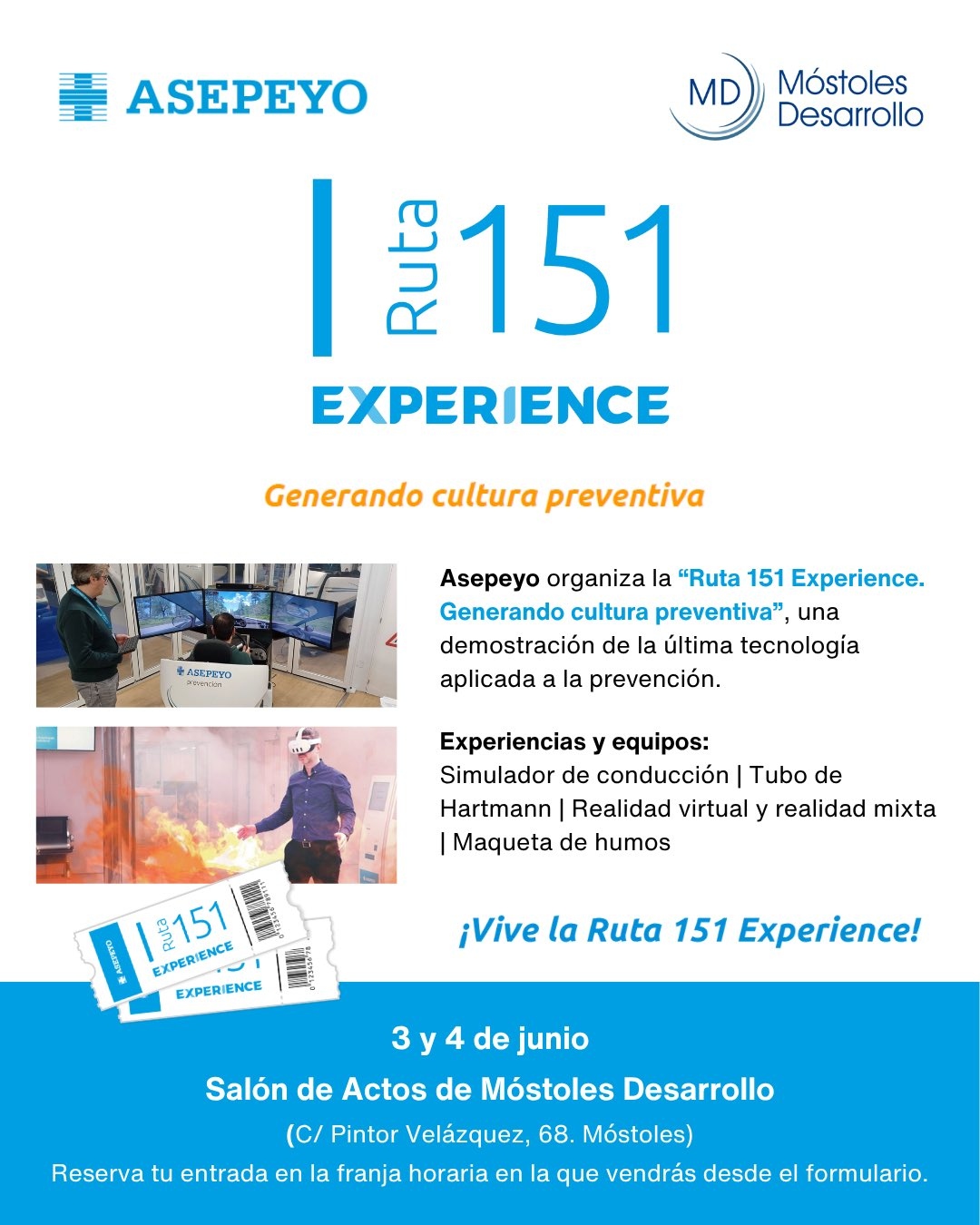 Simulador de conducción, realidad virtual y mucho más: la Ruta 151 Experience llega a Móstoles Desarrollo
