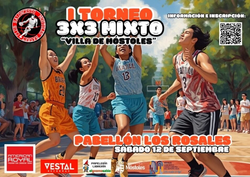 El mejor baloncesto llega en septiembre: I torneo 3×3 Villa de Móstoles mixto por solo 7 euros