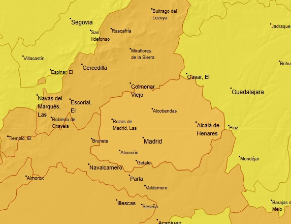 La AEMET activa la alerta naranja por calor y el aviso amarillo por tormentas en Móstoles