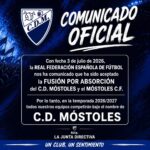 El C.D. Móstoles absorbe al Móstoles C.F. y condolida su nuevo proyecto para volver a la élite