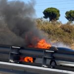 Susto en Móstoles: incendio de un vehículo en la A-5 a la altura de Parque Coimbra