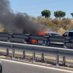 Susto en Móstoles: incendio de un vehículo en la A-5 a la altura de Parque Coimbra