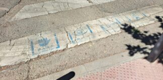 Los pictogramas se borran de los pasos de peatones de Móstoles 