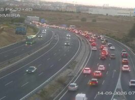 Un accidente en la A-5 obliga a cortar el carril izquierdo a la altura de Parque Coimbra en Móstoles