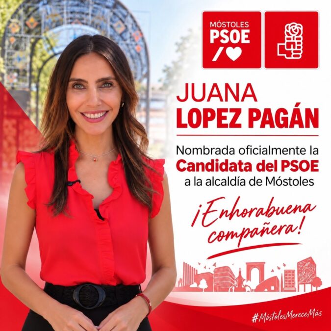 Juana López Pagán será la candidata del PSOE a la alcaldía de Móstoles en las elecciones de 2027