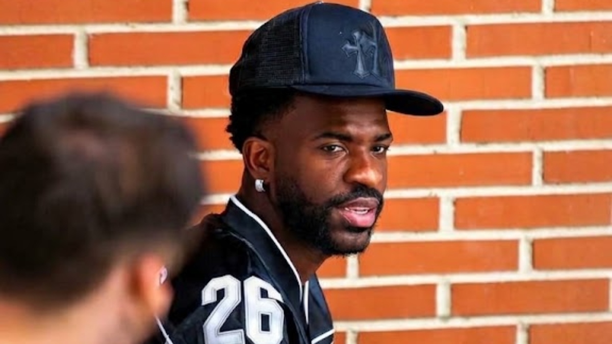 El futbolista del Real Madrid, Vinicius Júnior, presente en un partido de fútbol sala en Móstoles