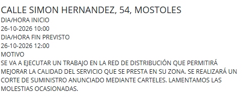 El Canal de Isabel II anuncia cortes de agua en una calle de Móstoles: comienzan este mismo lunes