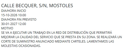 El Canal de Isabel II anuncia cortes de agua en una zona de Móstoles: comienzan este mismo jueves